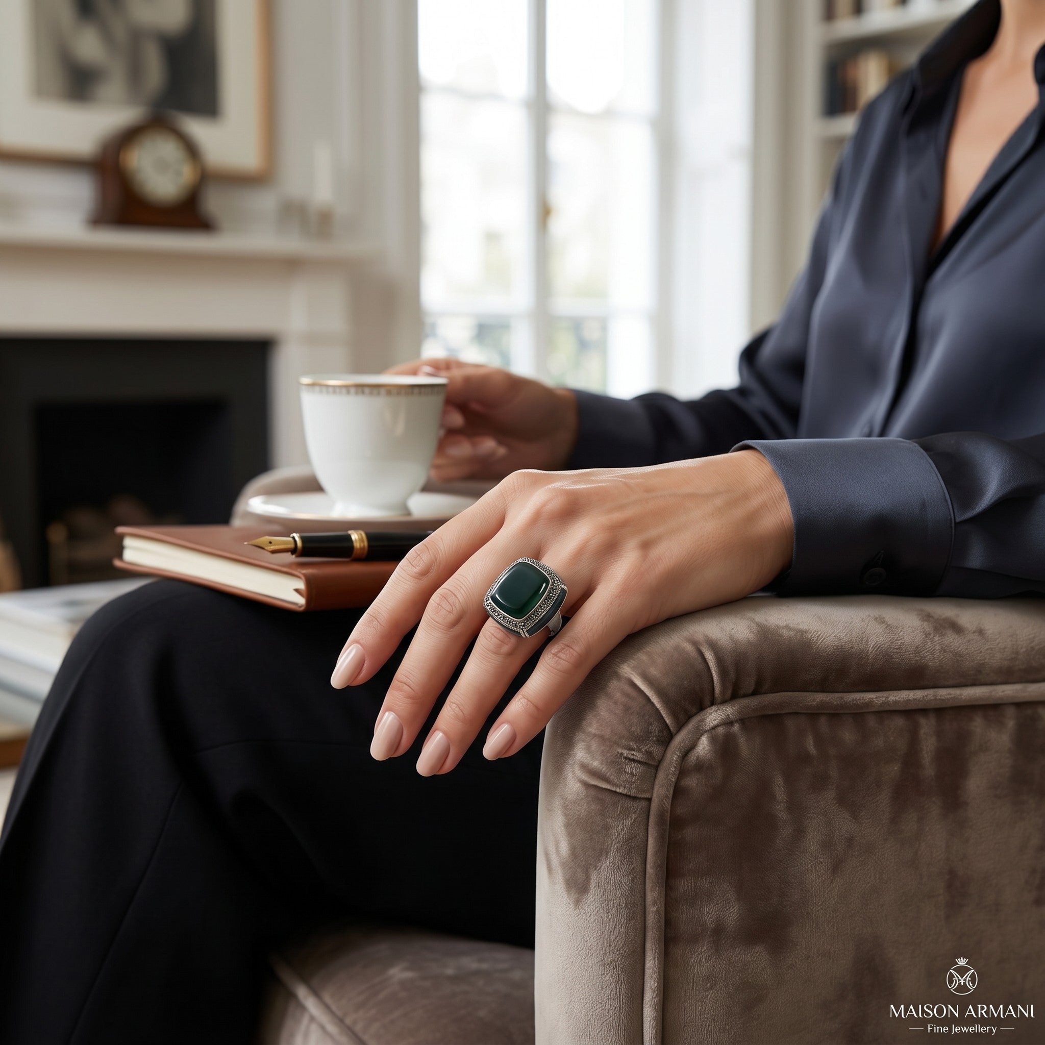 Bague Femme Argent 925 Aventurine Verte Marcassite Art Déco Cocktail-Vindicta : Bijoux Argent 925 Massif, Luxe et Héritage