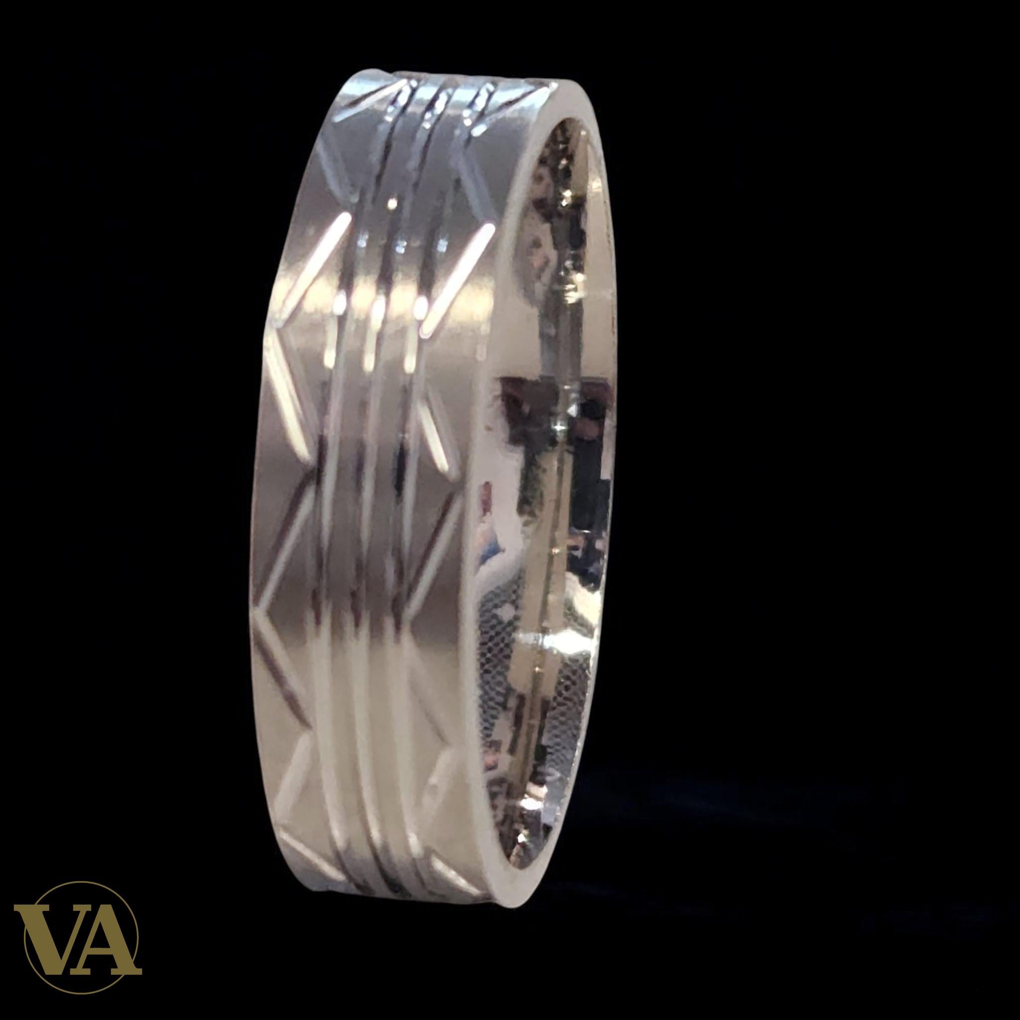 Anneau Homme Argent 925 – Finition Géométrique Facettée