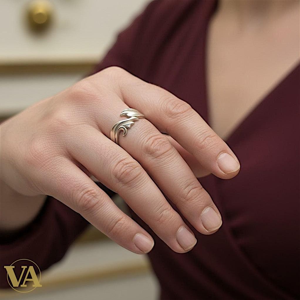 Bague femme Argent 925 Massif Design Calligraphique Ajouré