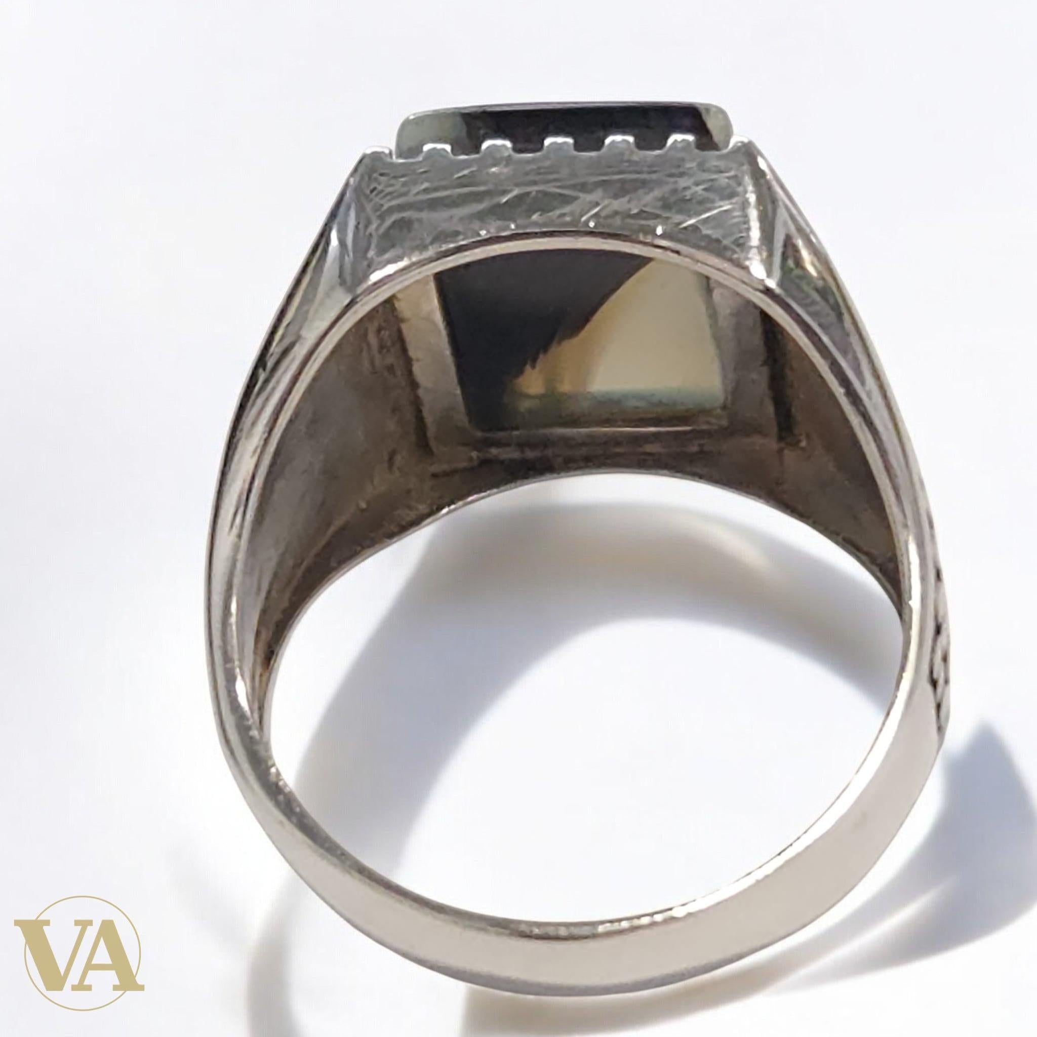 Bague Homme Argent 925 Onyx & Marcassites – Élégance Authentique - Argent 925 - Vindicta