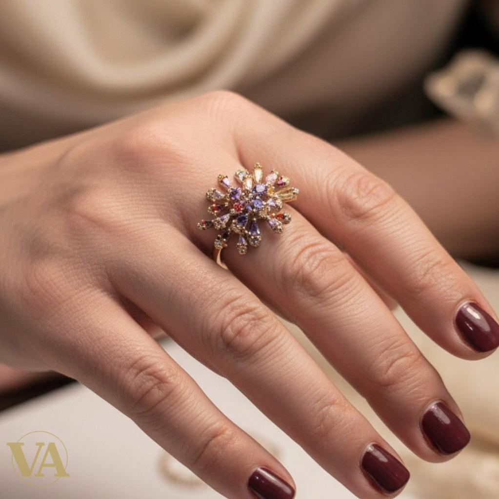 Bague femmes Argent 925 – Améthyste & Oxydes Multicolores