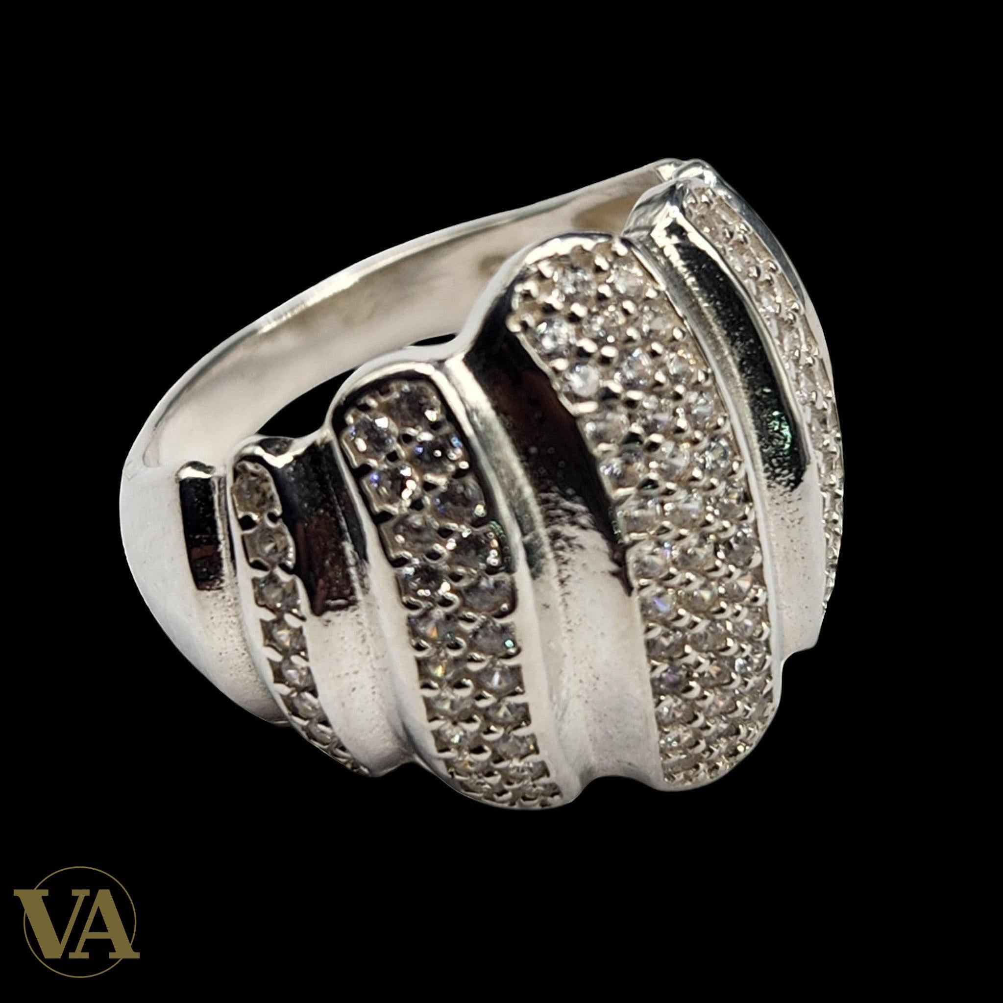 Bague argent 925 T57 pavée zirconiums – Éclat raffiné