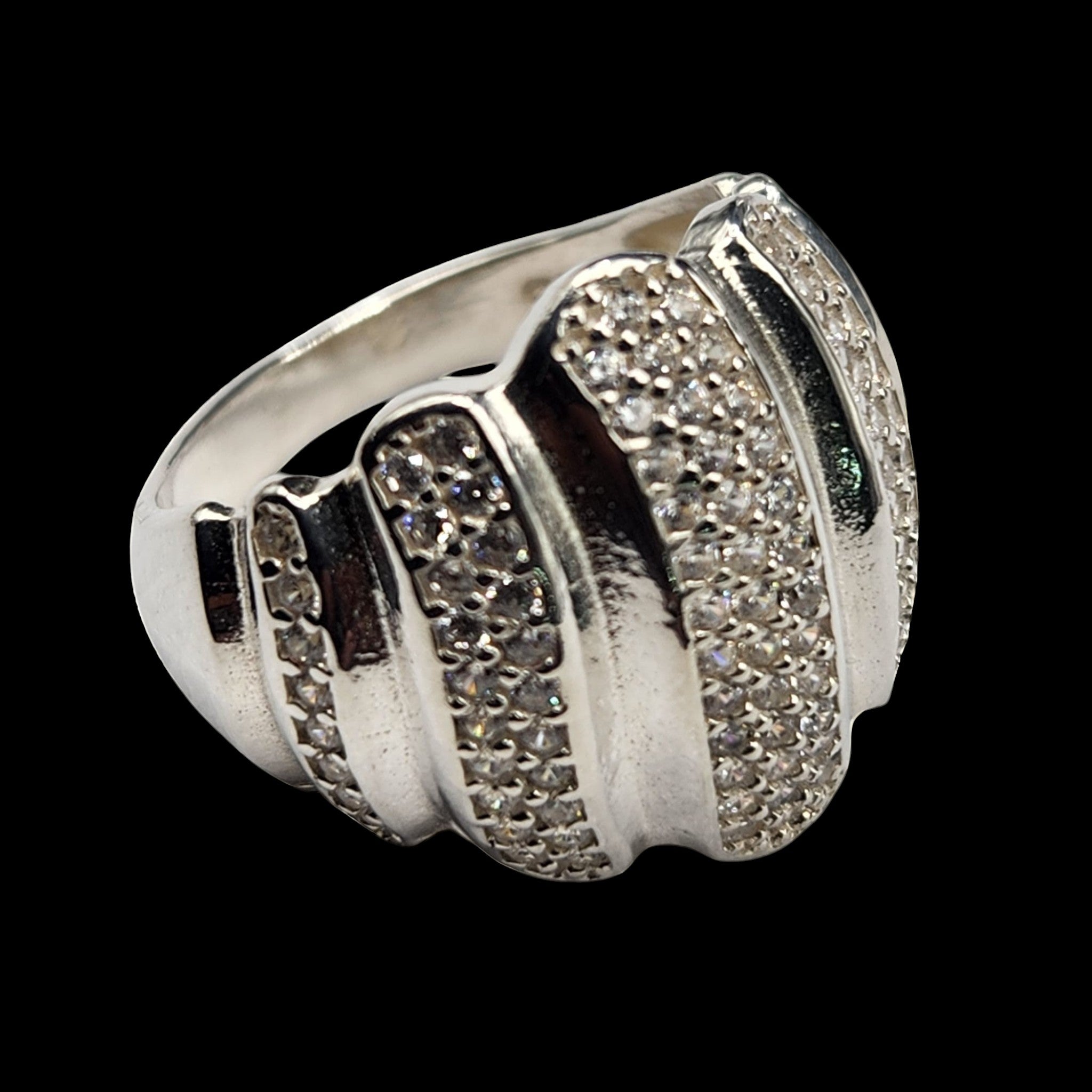Bague argent 925 T57 pavée zirconiums – Éclat raffiné