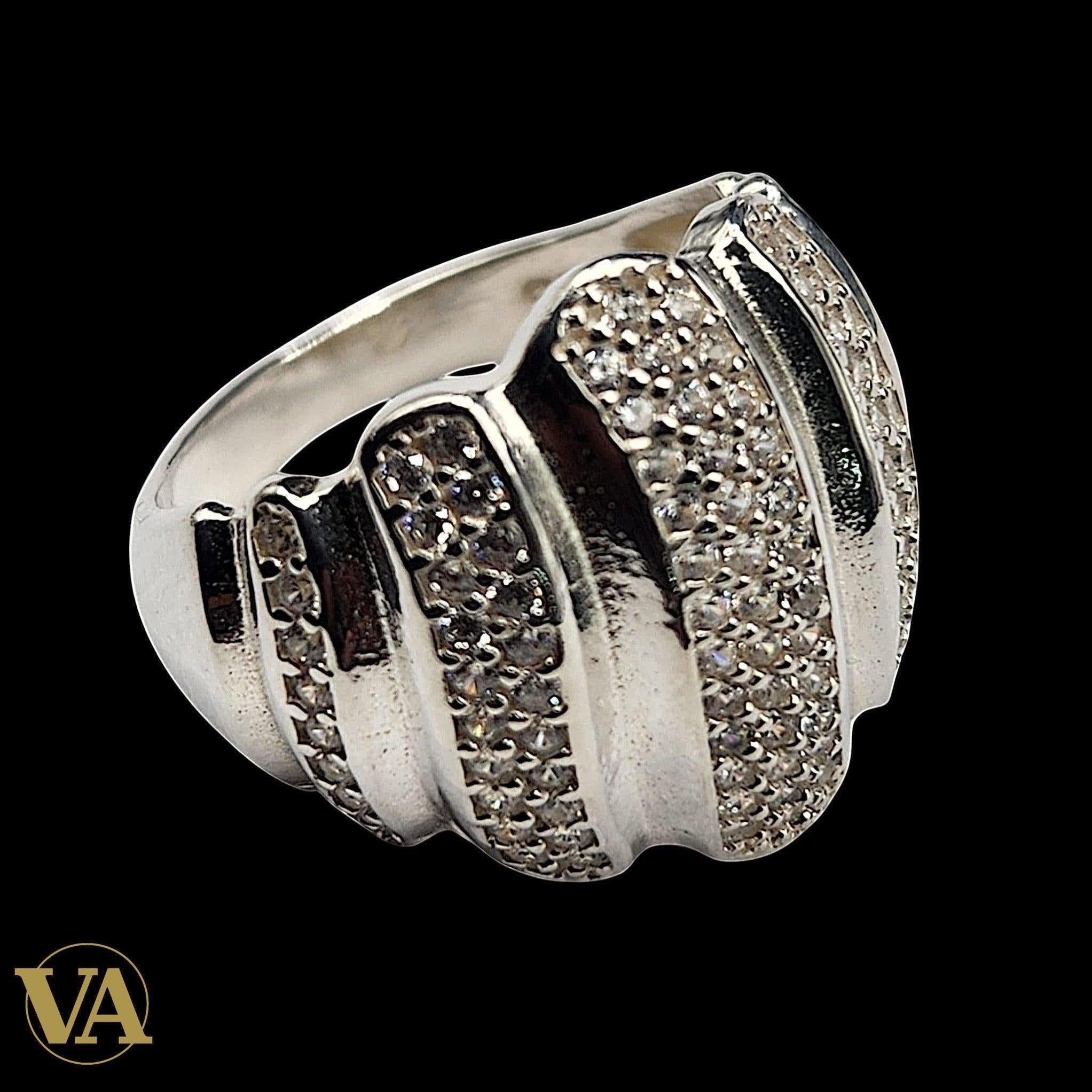 Bague Femme argent 925 T57 pavée zirconiums – Éclat raffiné | Bijoux Vindicta