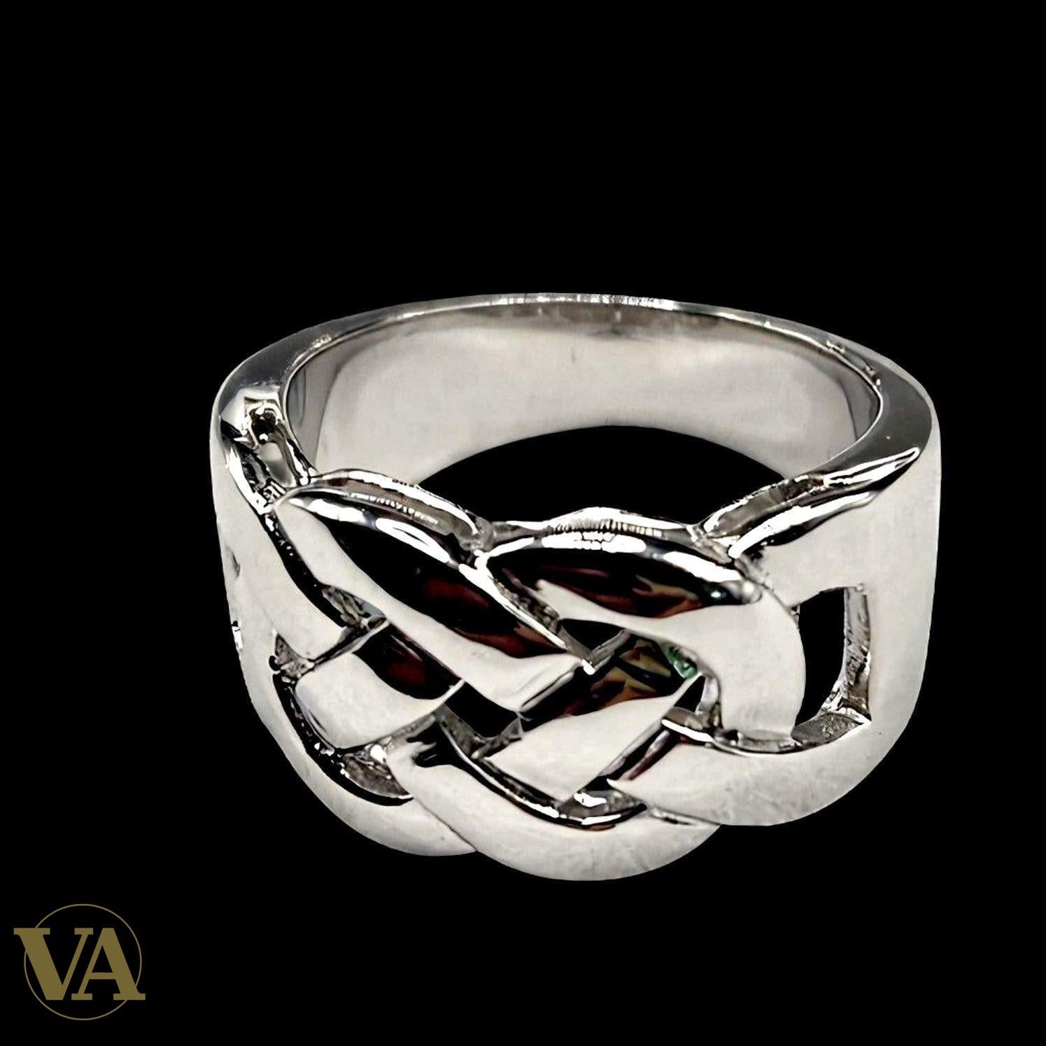 Bague femme argent 925 motif tressé