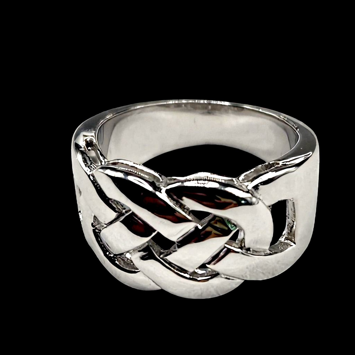 Bague homme argent 925 motif tressé