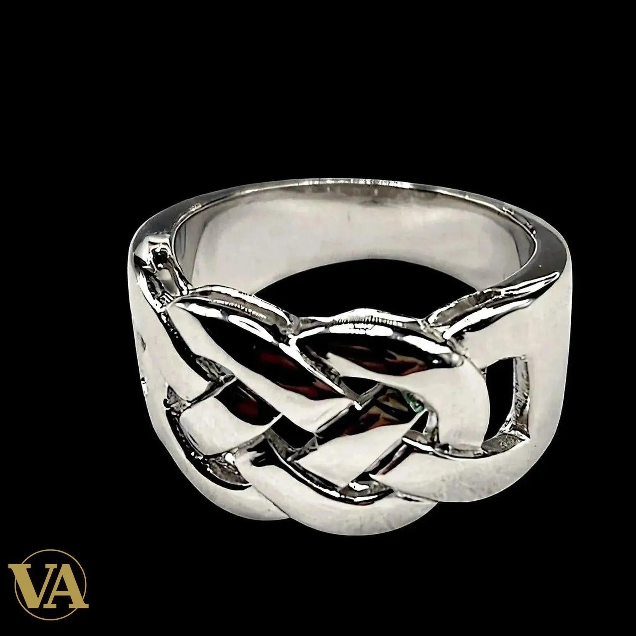 Bague femme argent 925 motif tressé
