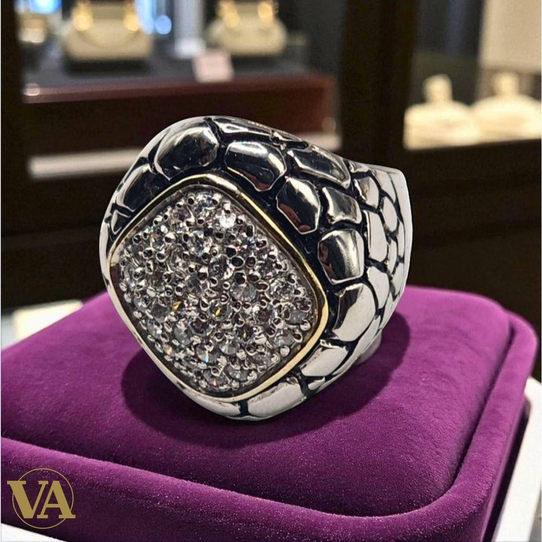 Bague Femme argent 925 pavée zirconiums | Bijoux Vindicta