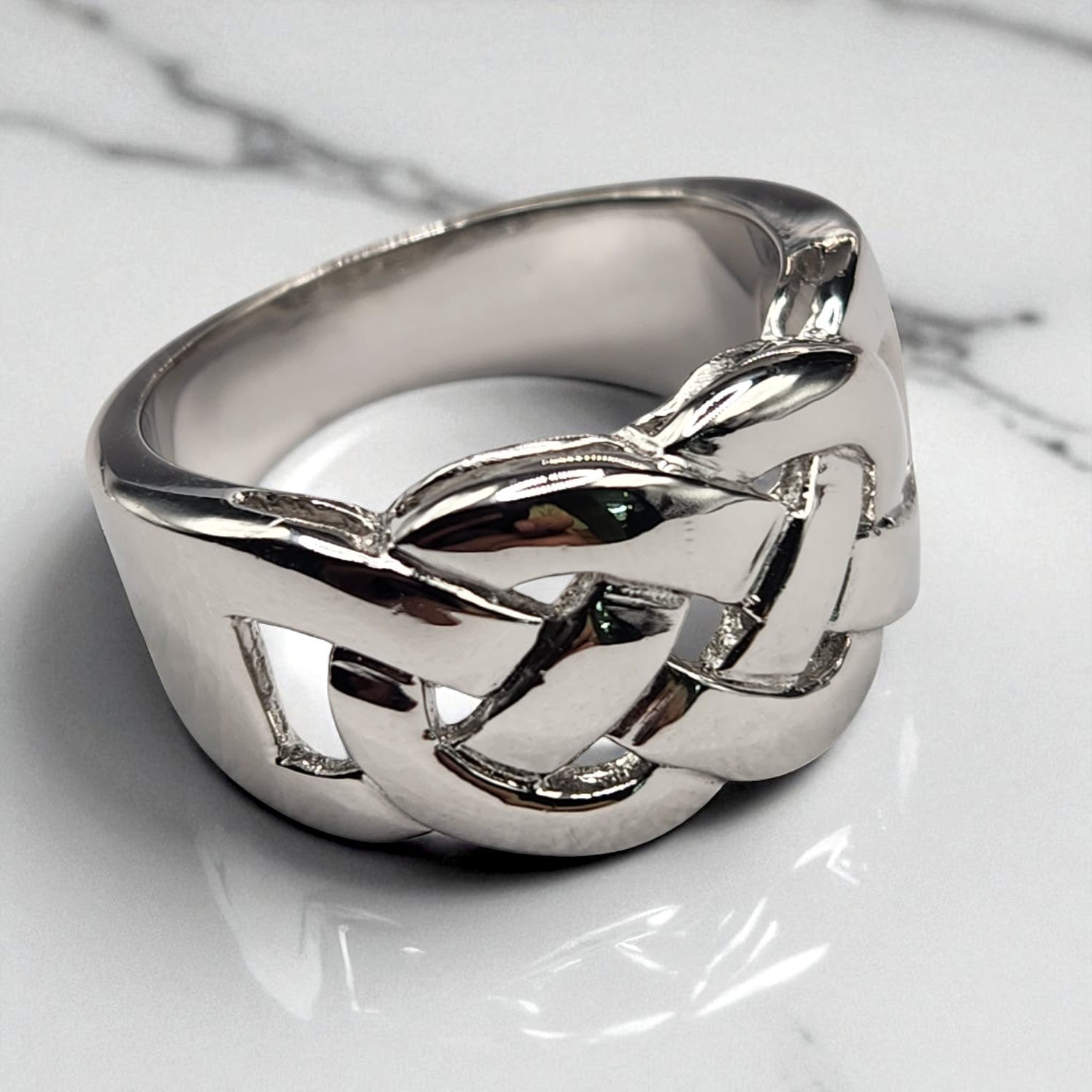 Bague homme argent 925 motif tressé