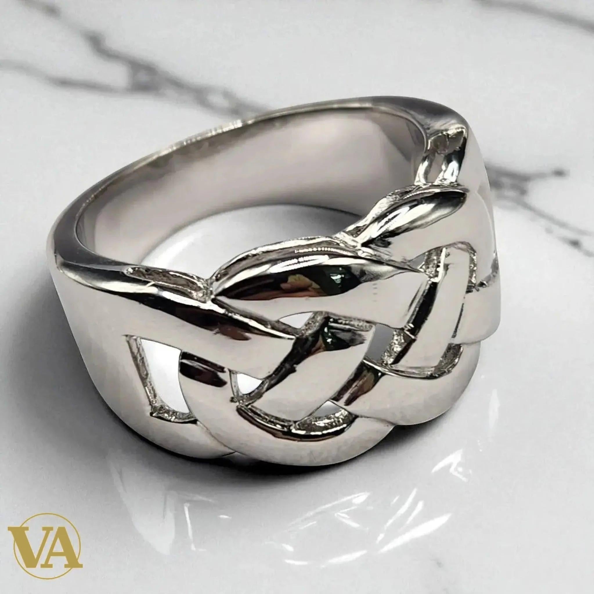 Bague femme argent 925 motif tressé
