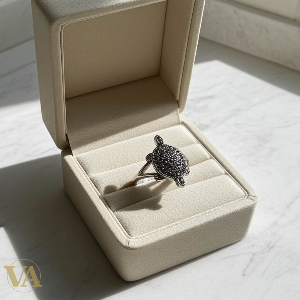 Bague argent 925 tortue femme – Marcassites scintillantes-Vindicta : Bijoux Argent 925 Massif, Luxe et Héritage