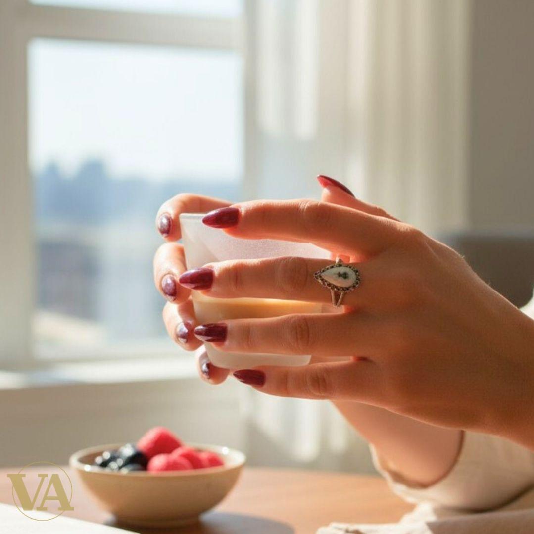 Bague femme argent 925 nacre et marcassites