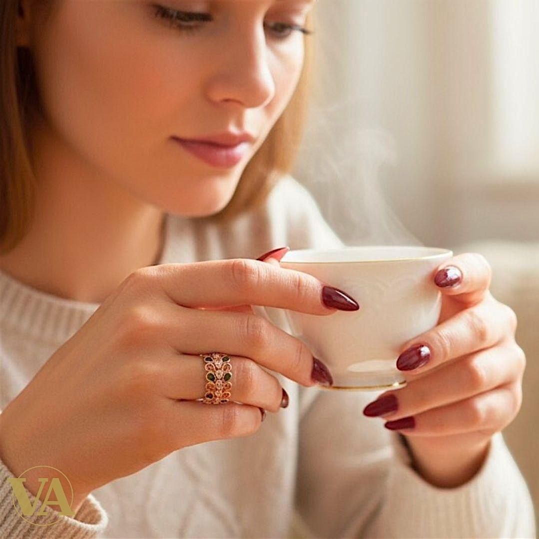 Bague argent 925 multi-gouttes finition rosée