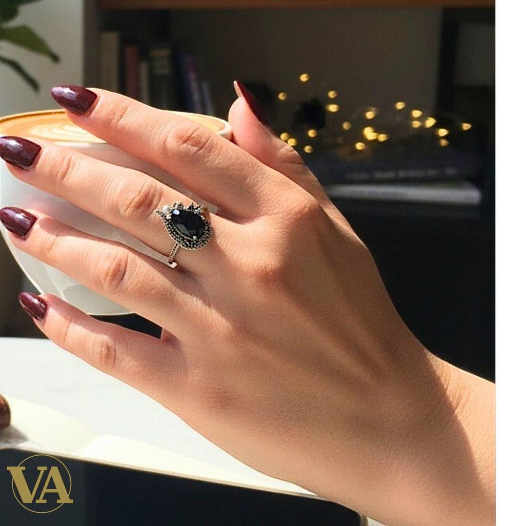 Bague femme argent 925 saphir bleu et marcassites