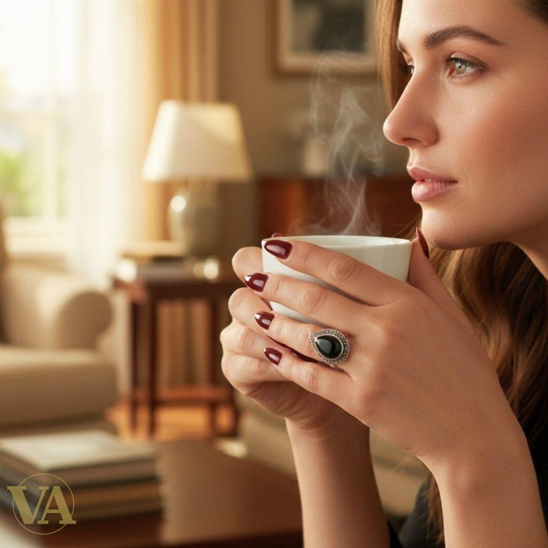 Bague femme argent 925 onyx et marcassites