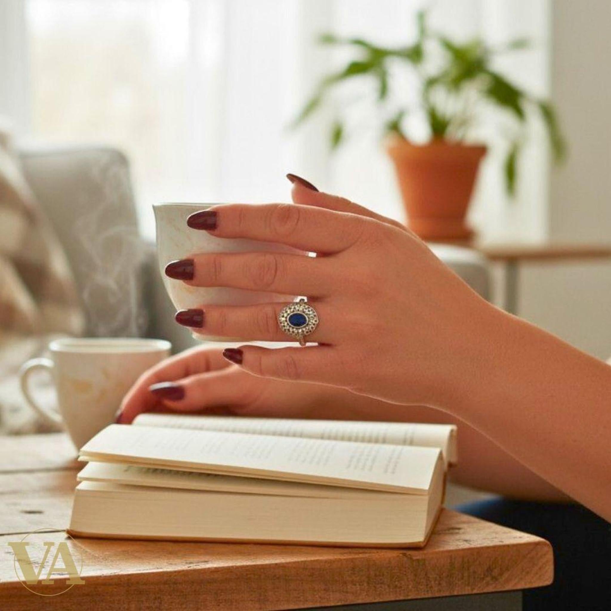 Bague argent 925 femme – Pierre bleue ovale facettée-Vindicta : Bijoux Argent 925 Massif, Luxe et Héritage