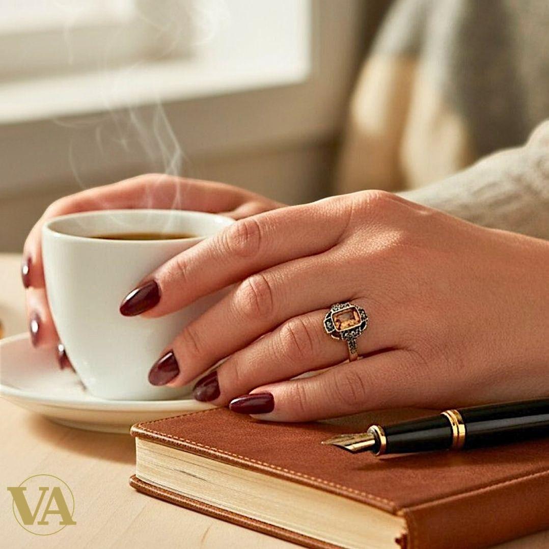 Bague femme argent 925 marcassites – Sultanite rectangulaire