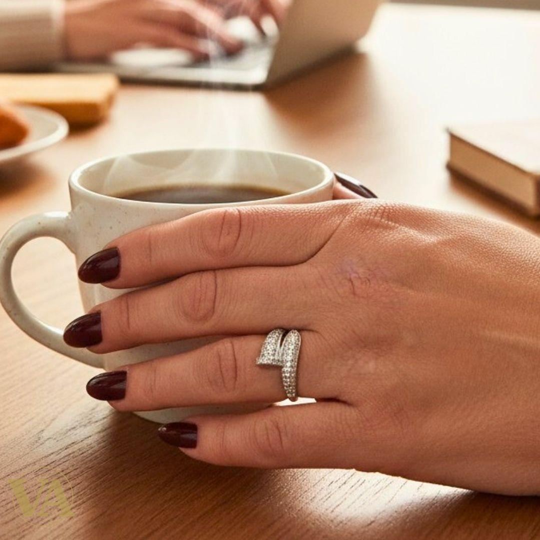 Bague Argent 925 Femme – Pavage d’Oxydes Blancs