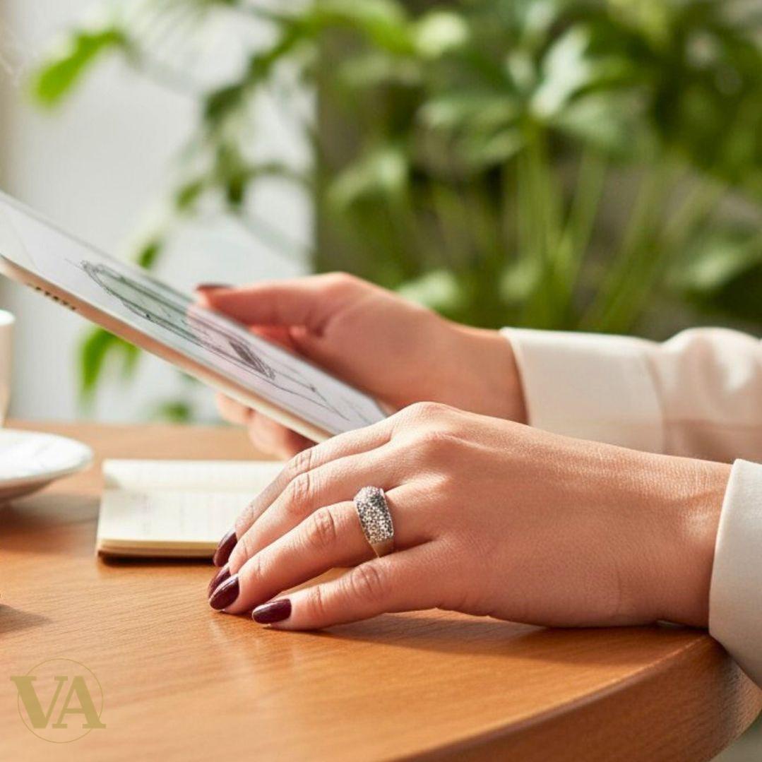 Bague argent 925 pavée – Zirconiums & Marcassites