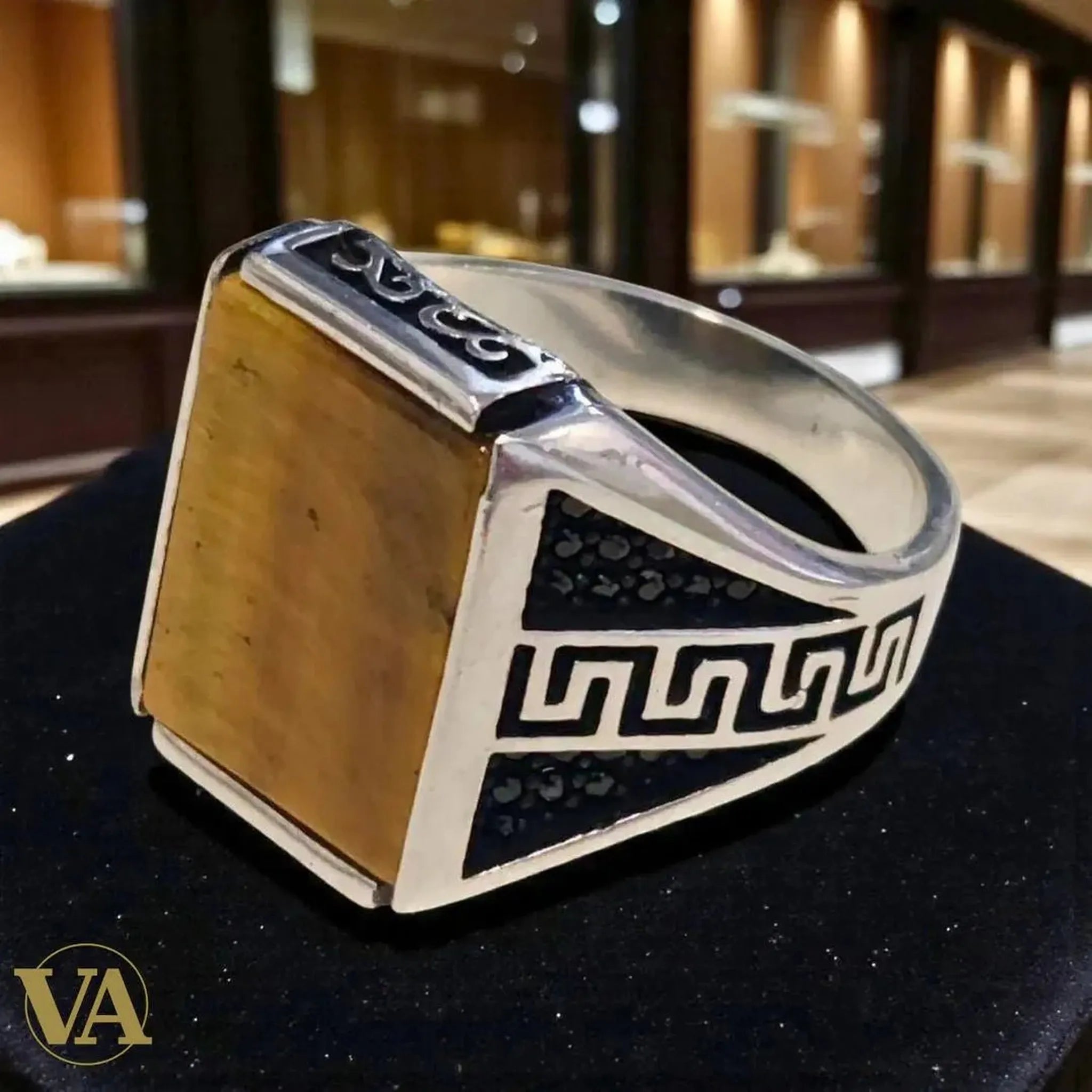 Bague Homme en Argent 925 avec Œil de Tigre | Bijoux Vindicta