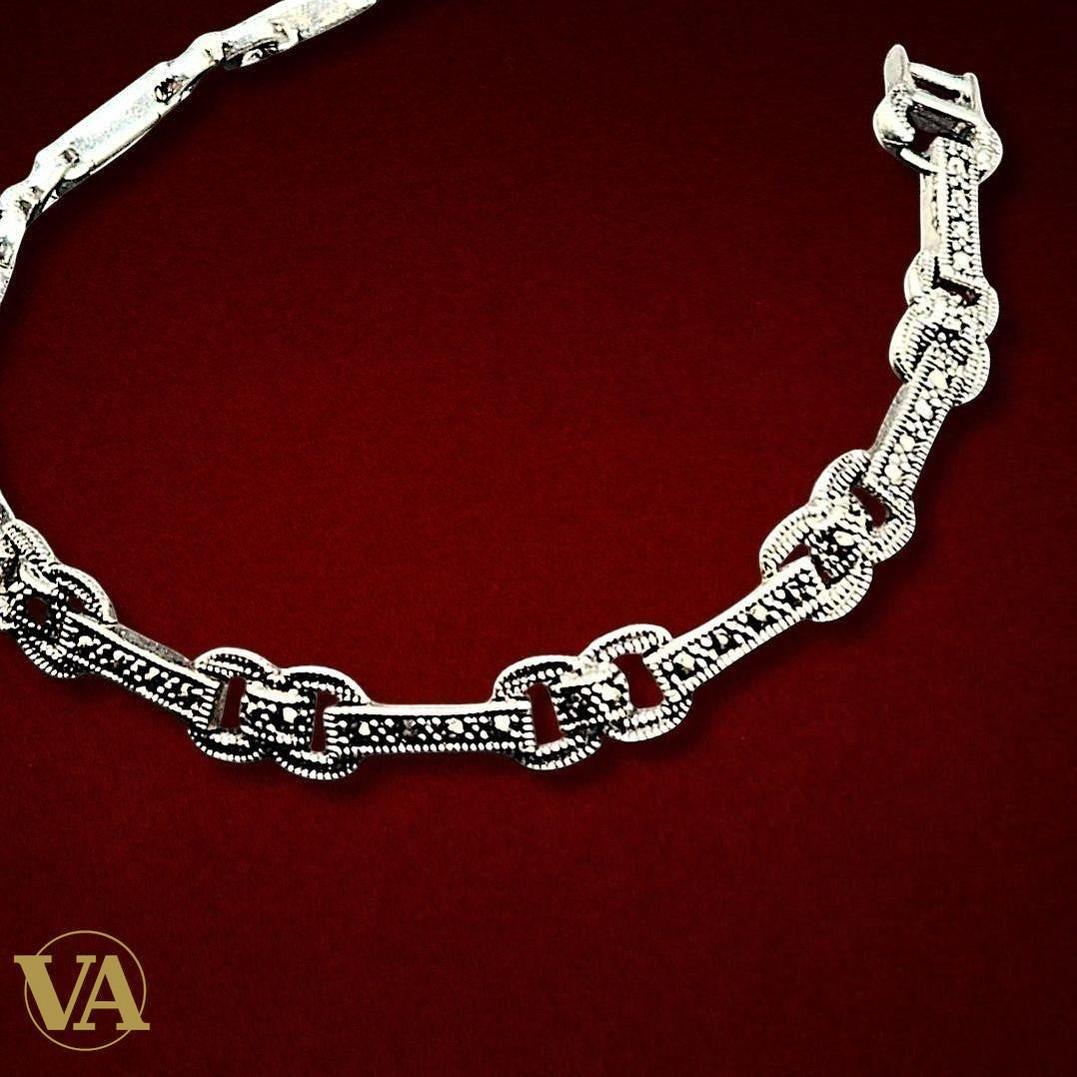 Bracelet Femme en Argent 925 et Marcassite | Bijoux Vindicta
