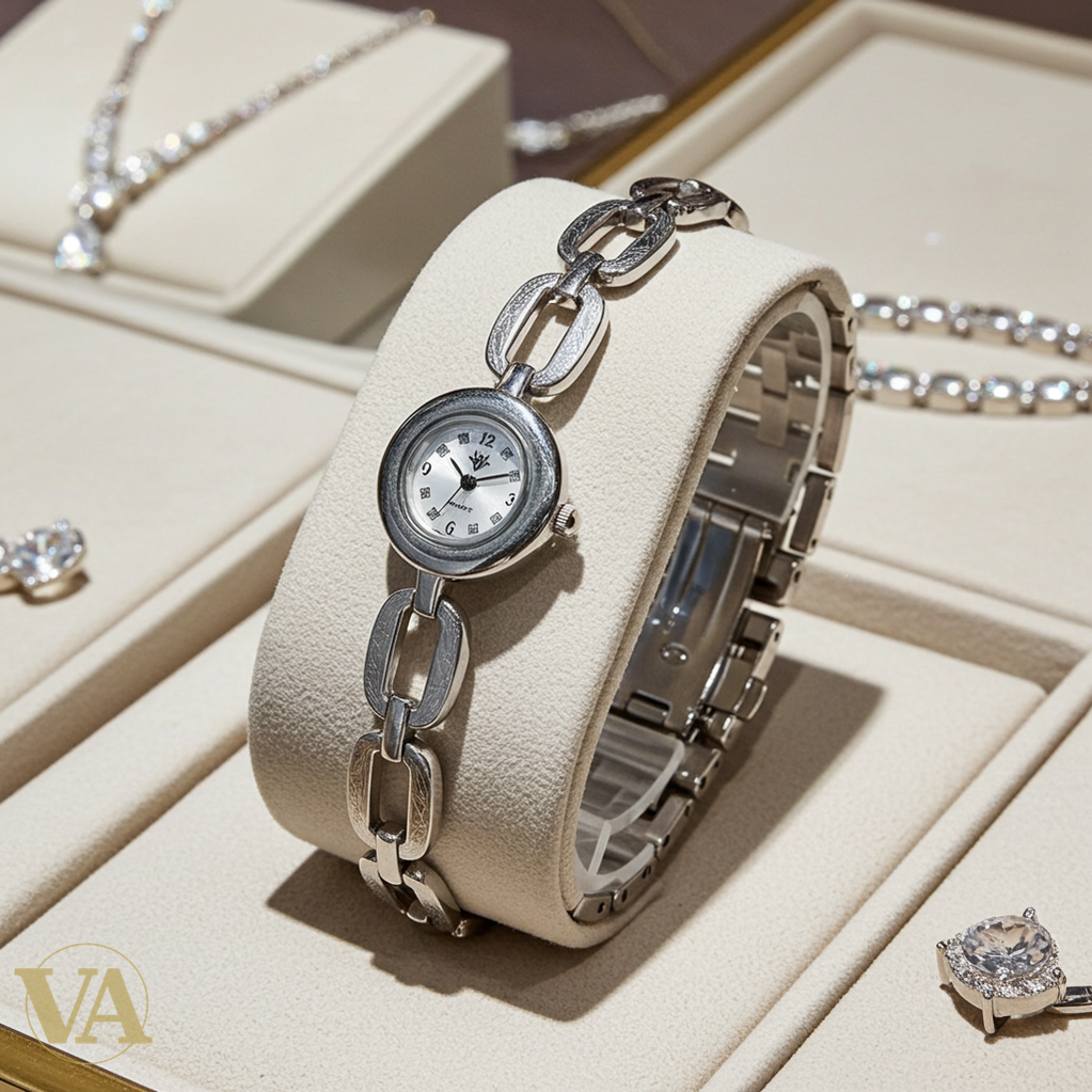 Montre Femme Argent 925 – Cadran Rond & Maillons Sculptés-Vindicta : Bijoux Argent 925 Massif, Luxe et Héritage