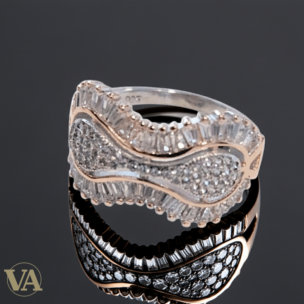 Bague Femme Argent 925 Pavée Baguettes & Zircons - Argent 925 - Vindicta