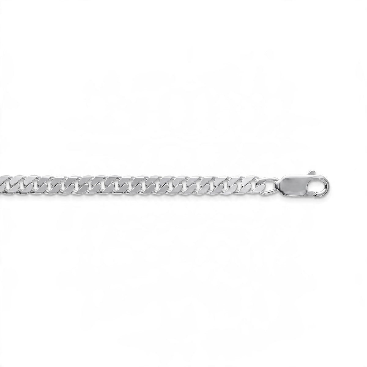 Men's 925 Sterling Silver Chain – 4 mm Diamond-Cut Curb
