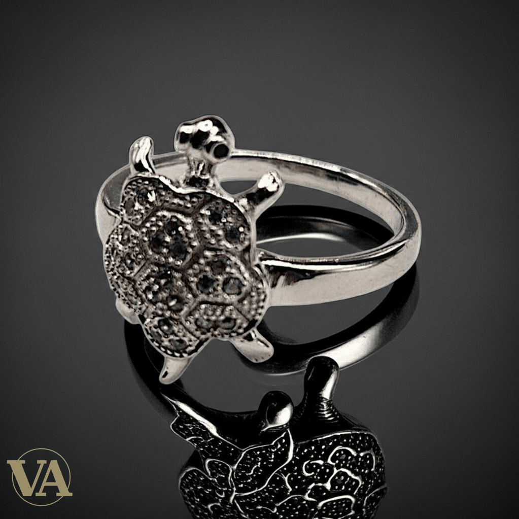 Bague femme argent 925 tortue sertie d’oxydes scintillants - Argent 925 - Vindicta