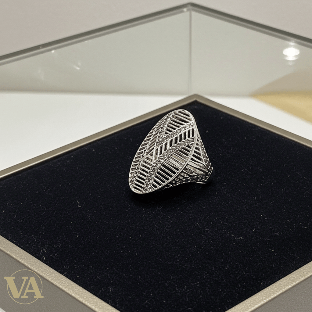 Bague Femme argent 925 éventail Art Déco – Zirconiums - Argent 925 - Vindicta