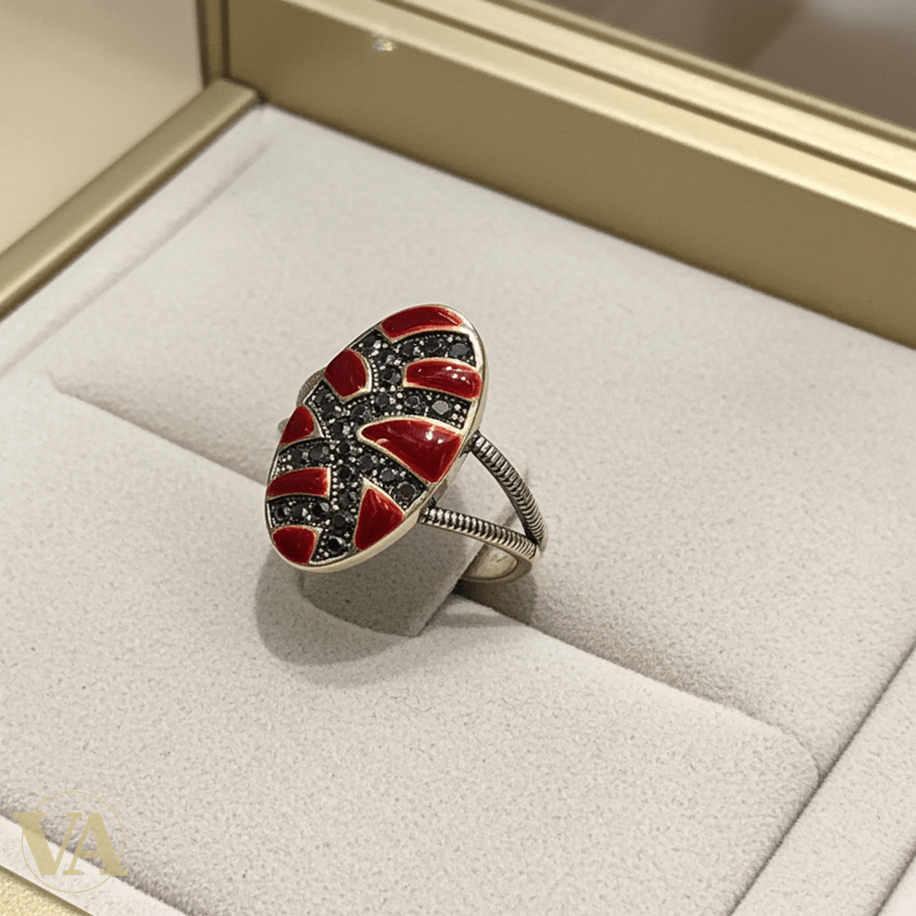 Bague Femme Argent 925 Cornaline & Marcassite - Argent 925 - Vindicta