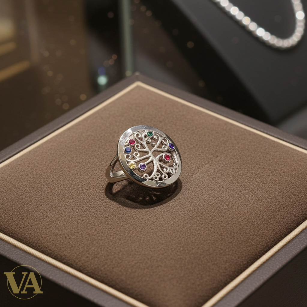 Bague Femme argent 925 Arbre de Vie pierres multicolores-Vindicta : Bijoux Argent 925 Massif, Luxe et Héritage