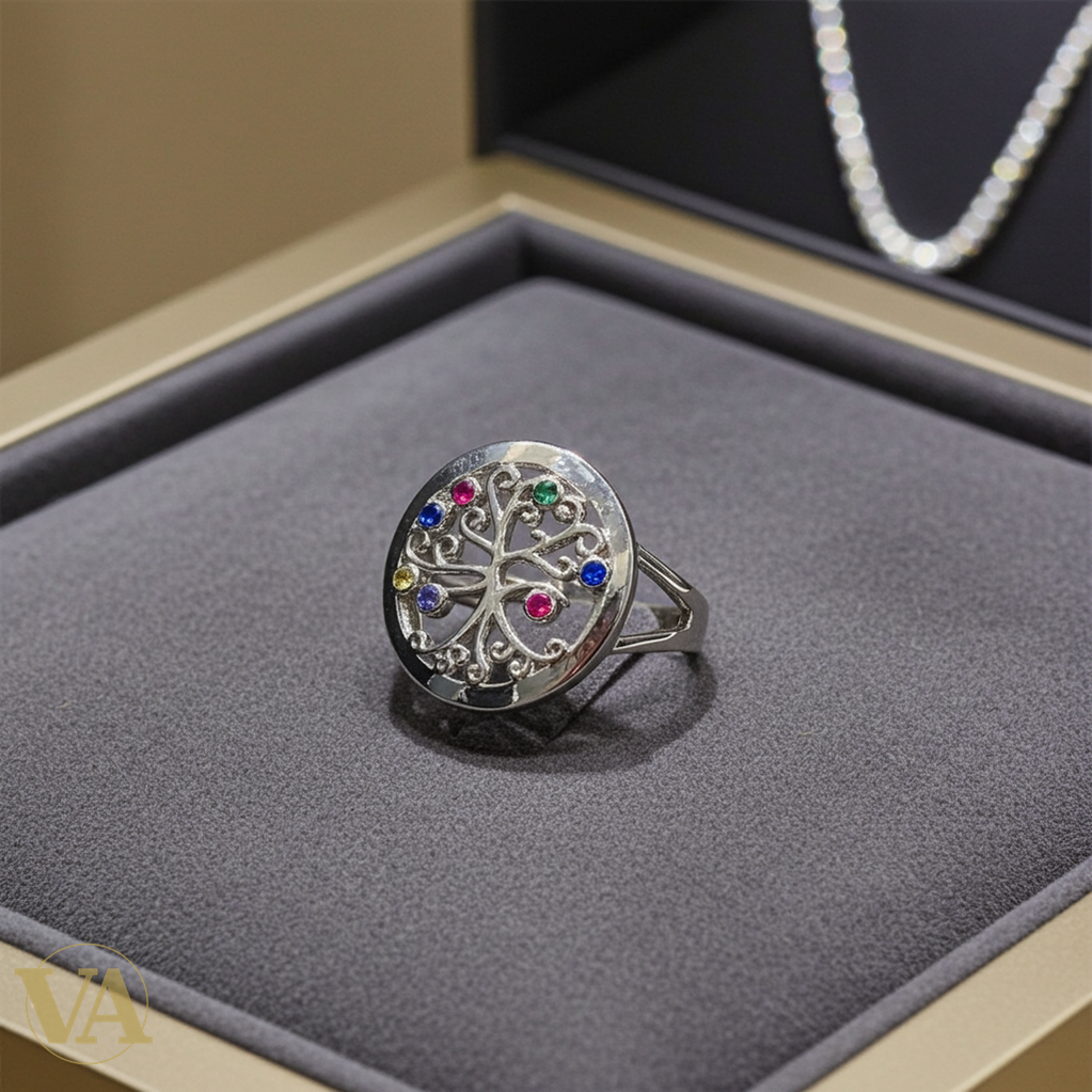Bague Femme argent 925 Arbre de Vie pierres multicolores-Vindicta : Bijoux Argent 925 Massif, Luxe et Héritage