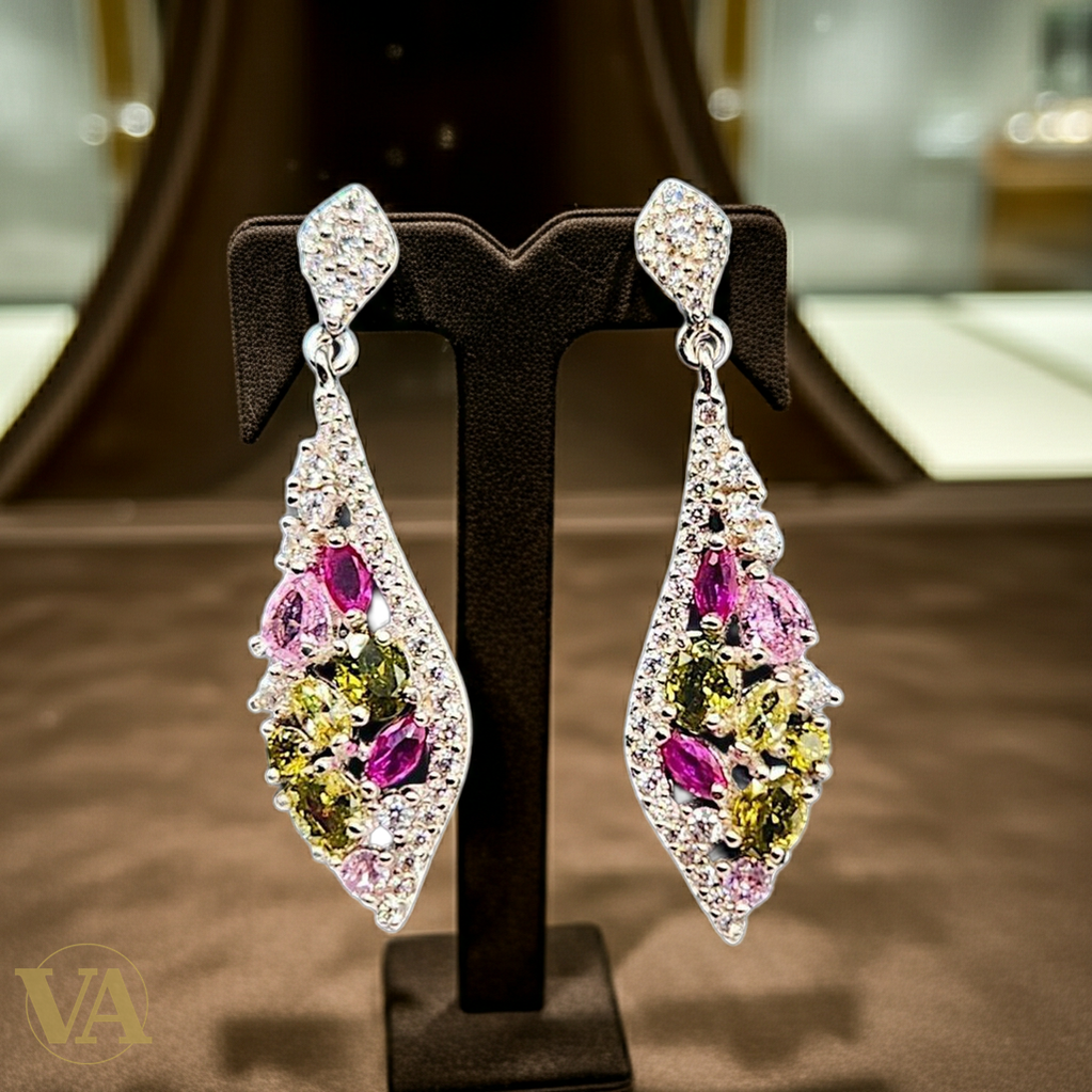 Boucles d’oreilles Femme pendantes en Argent 925 multicolores-Vindicta : Bijoux Argent 925 Massif, Luxe et Héritage
