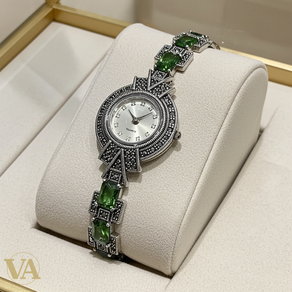 Montre Femme Argent 925 – Marcassite & Sultanite-Vindicta : Bijoux Argent 925 Massif, Luxe et Héritage