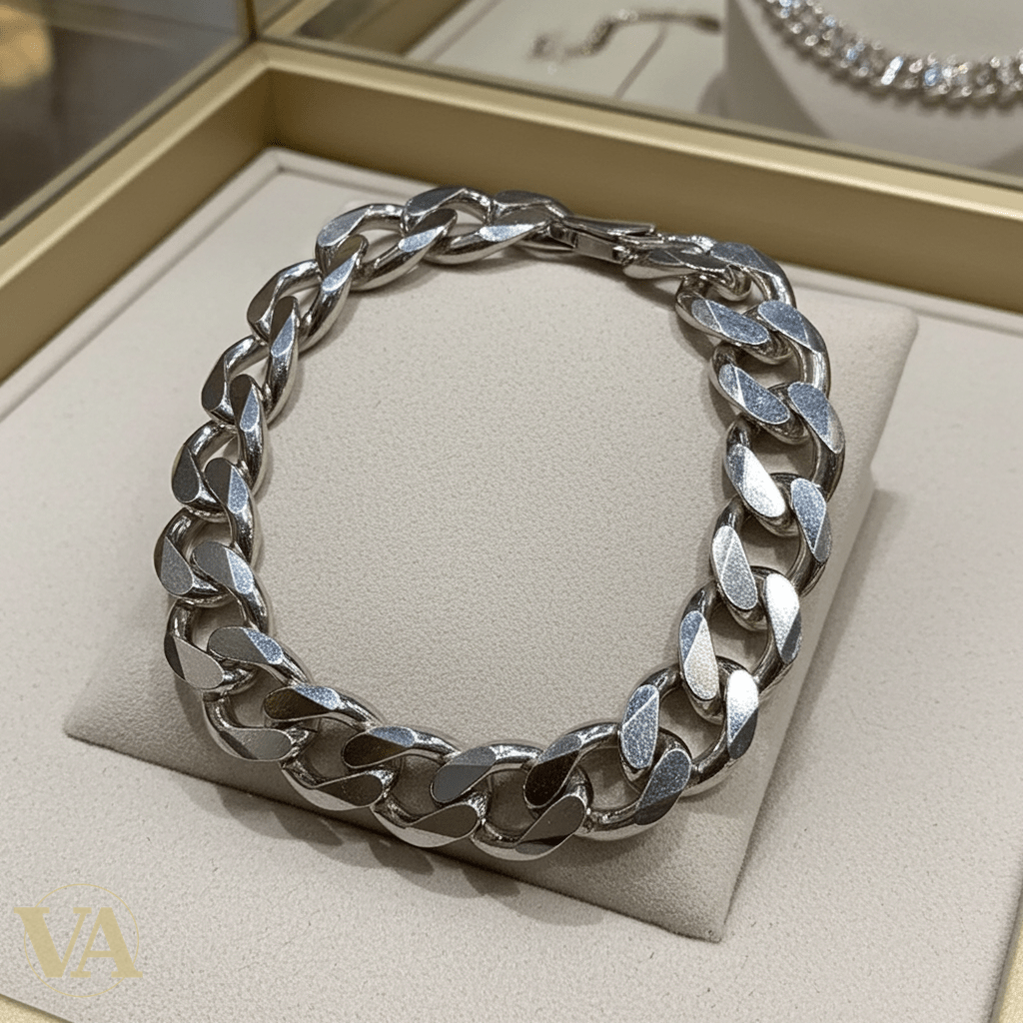 Bracelet Homme en Argent 925 – Maille Gourmette Large - Argent 925 - Vindicta