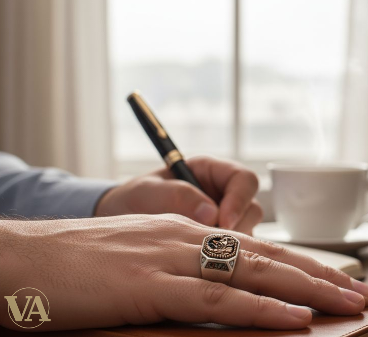 Bague Homme Argent 925 gravée – Scène chevaleresque