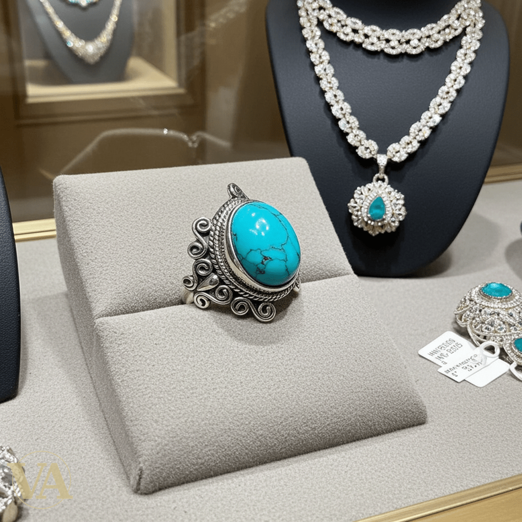 Bague Femme Argent 925 – Cabochon Turquoise Bohème - Argent 925 - Vindicta