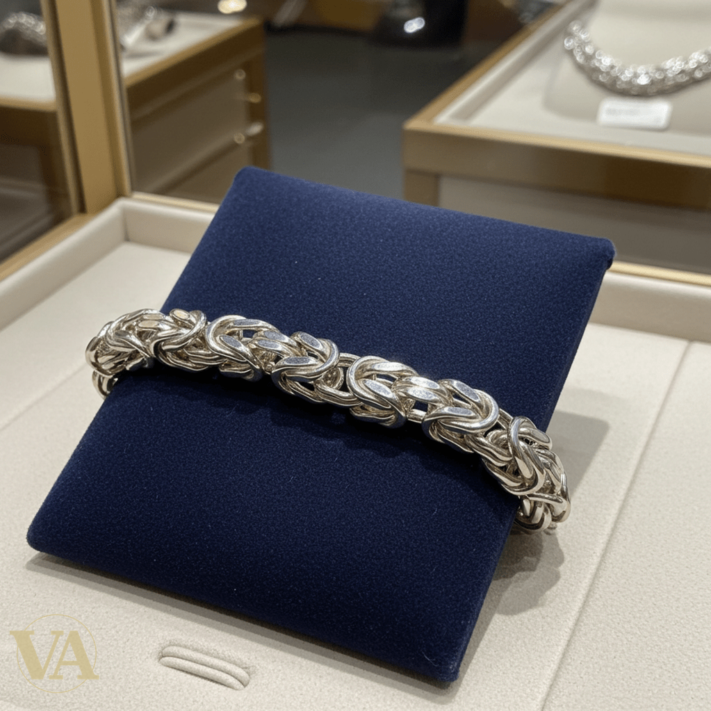 Bracelet Homme Argent 925 – Maille Tressée Large 8 mm - Argent 925 - Vindicta