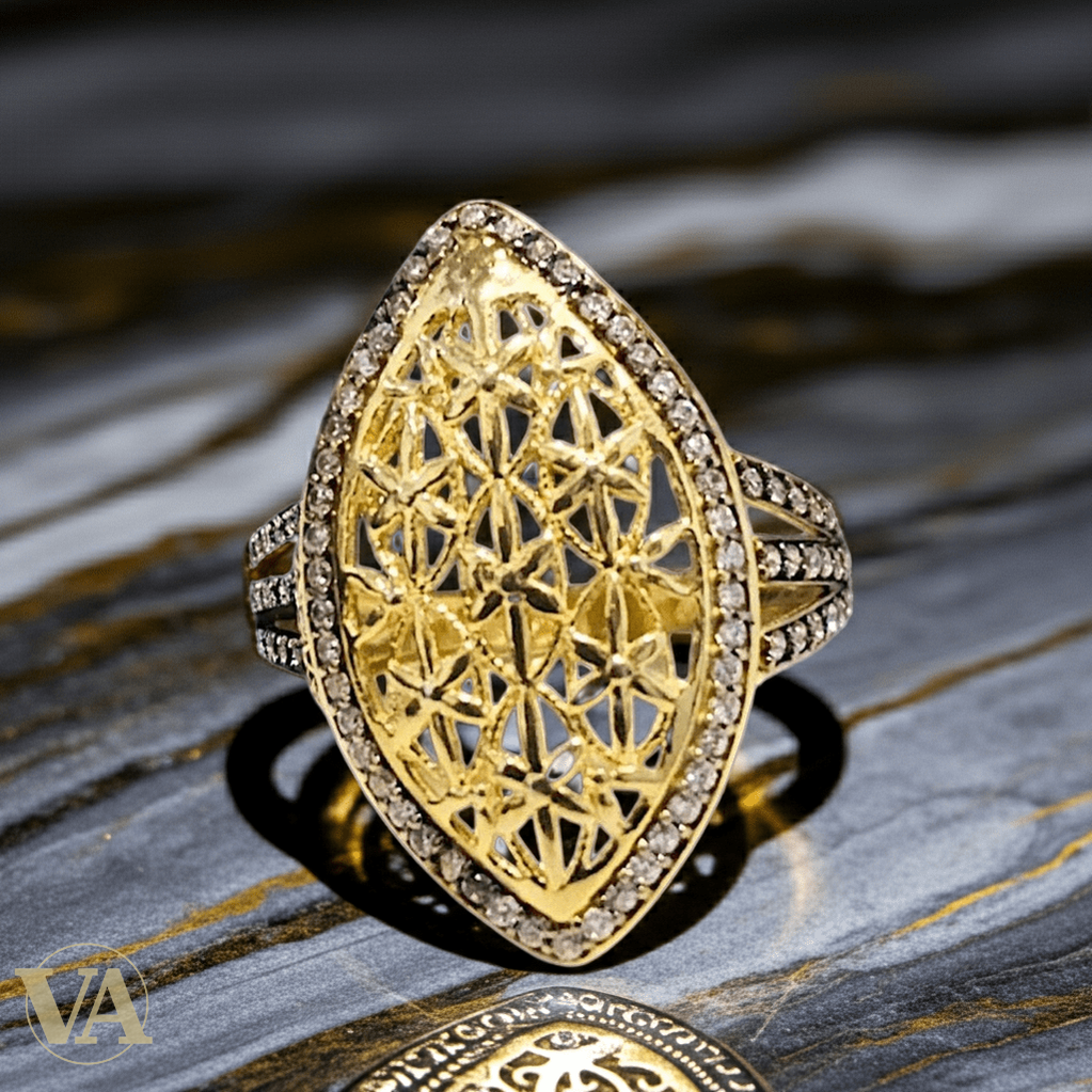 Bague Femme Argent 925 Plaqué Or 18K Losange - Argent 925 - Vindicta