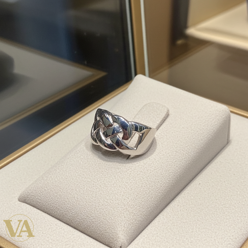 Bague femme argent 925 motif tressé-Vindicta : Bijoux Argent 925 Massif, Luxe et Héritage