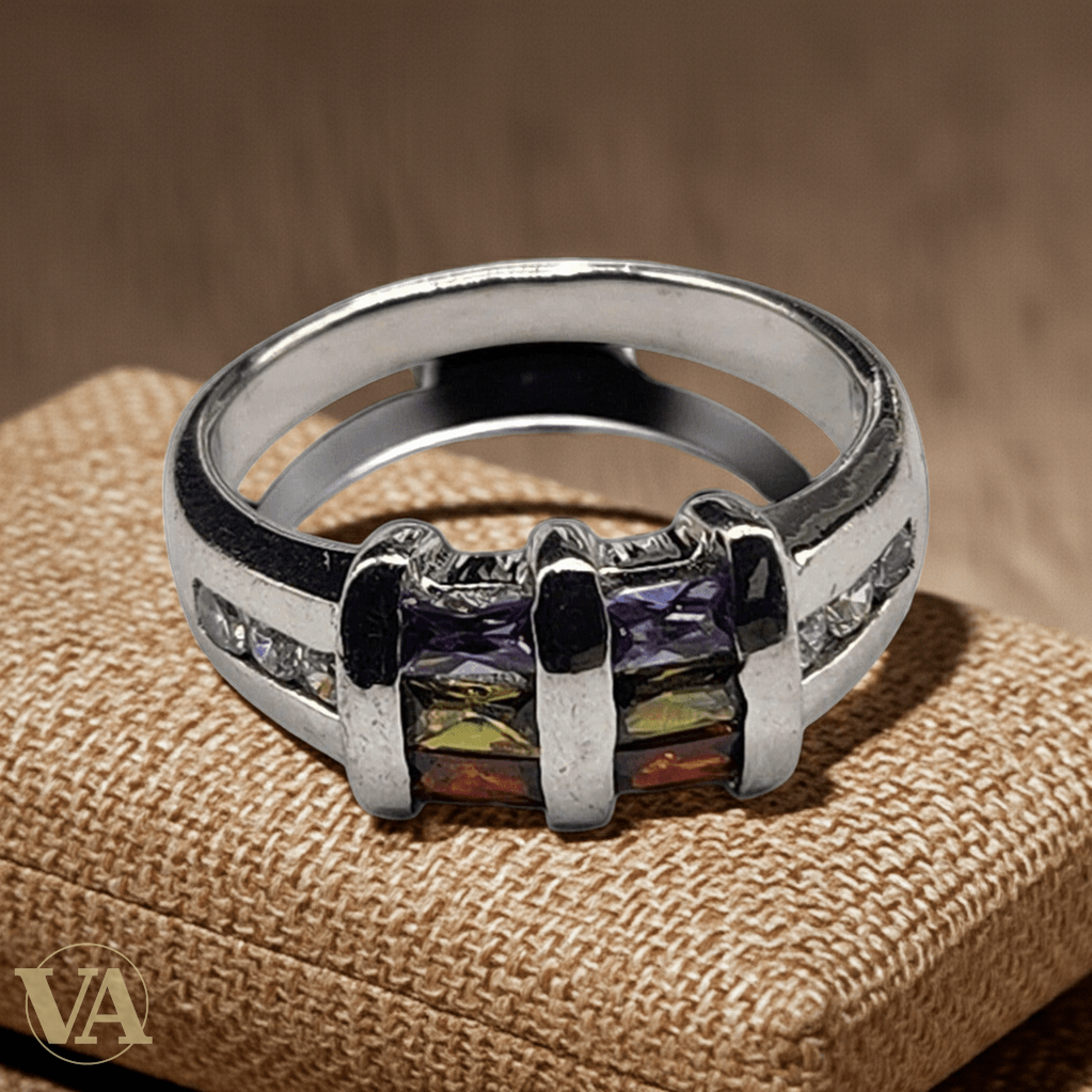 Bague femme Multicolore Argent 925 – Pierres facettées - Argent 925 - Vindicta