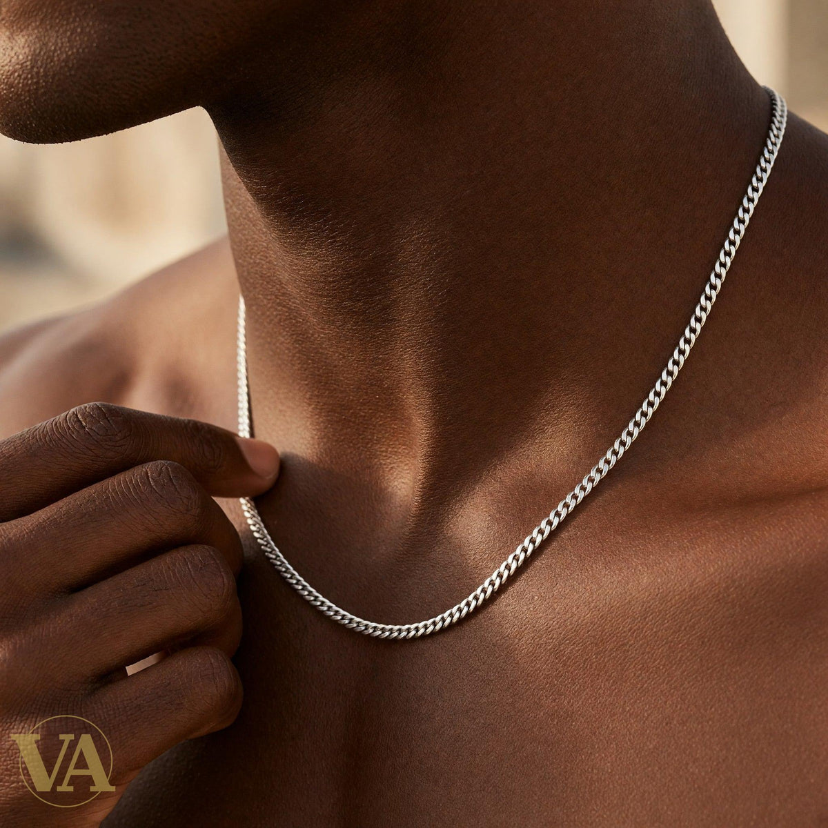 Chaîne Homme Argent 925 – Gourmette Diamantée 4 Faces 4 mm-Vindicta : Bijoux Argent 925 Massif, Luxe et Héritage