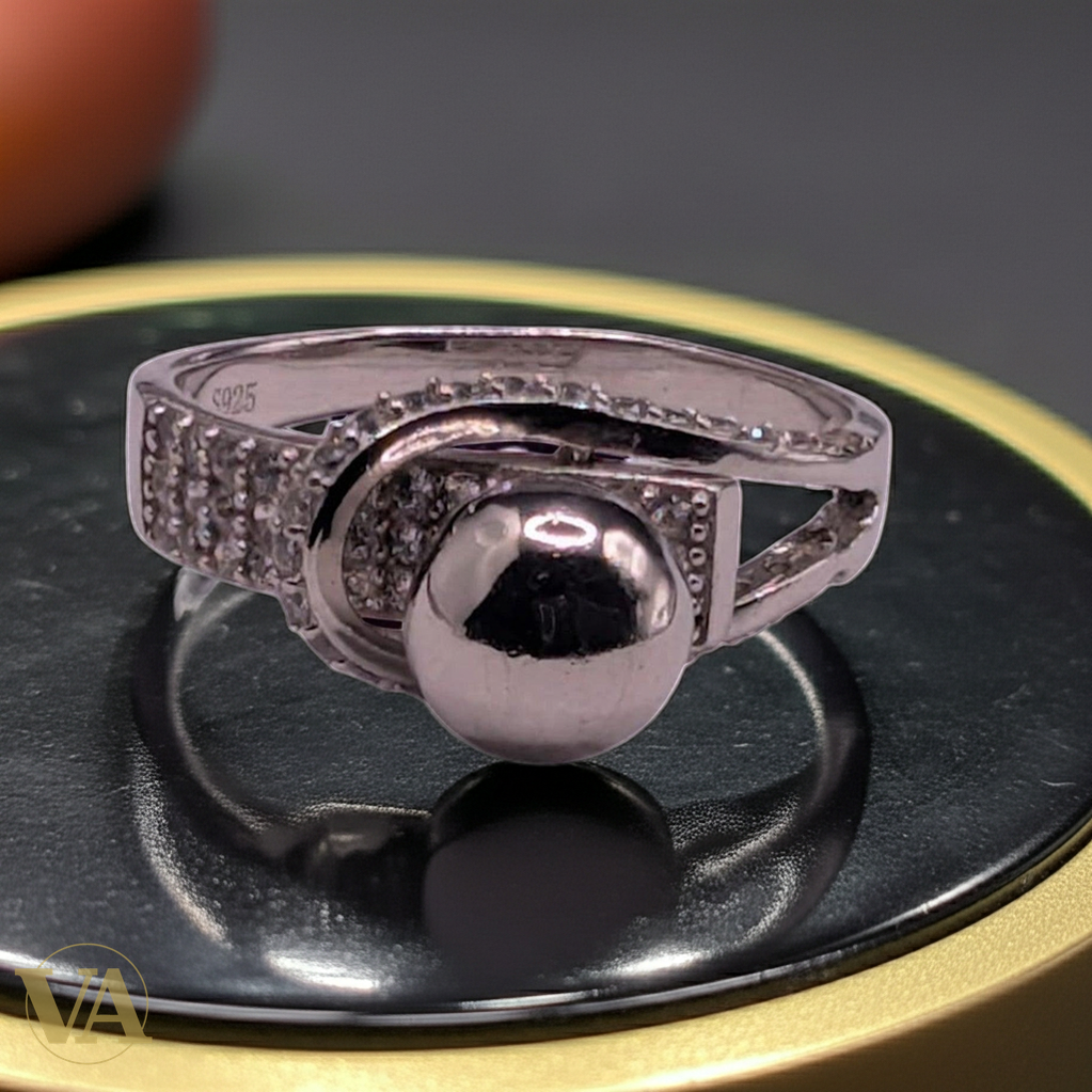 Bague Femme Argent 925 Boule Oxydes de Zirconium - Design Moderne-Vindicta : Bijoux Argent 925 Massif, Luxe et Héritage