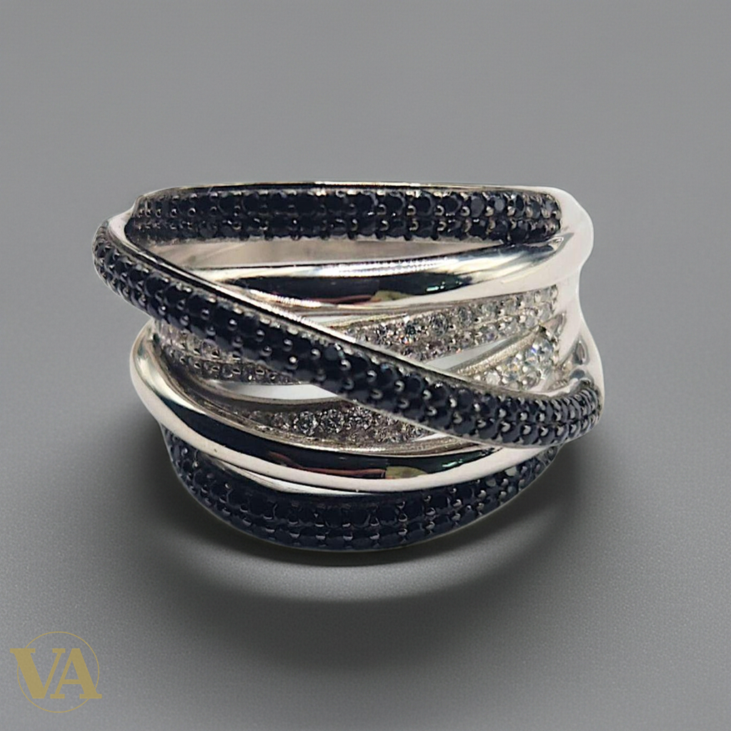 Bague Femme Argent 925 Anneaux Croisés-Vindicta : Bijoux Argent 925 Massif, Luxe et Héritage