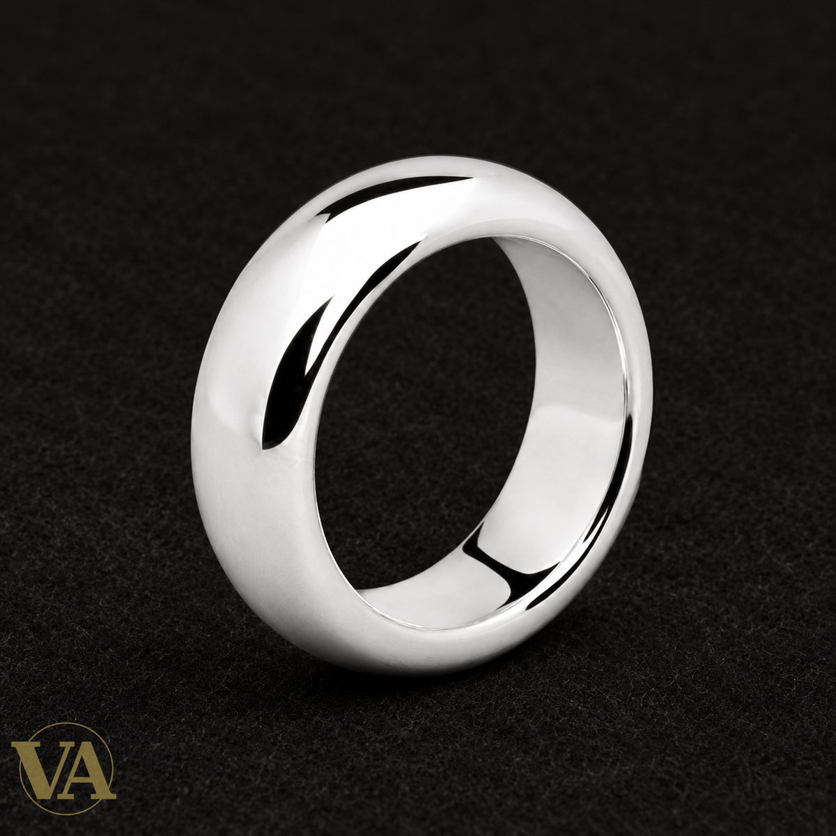 Bague Dean en argent 925 rhodié sur fond noir