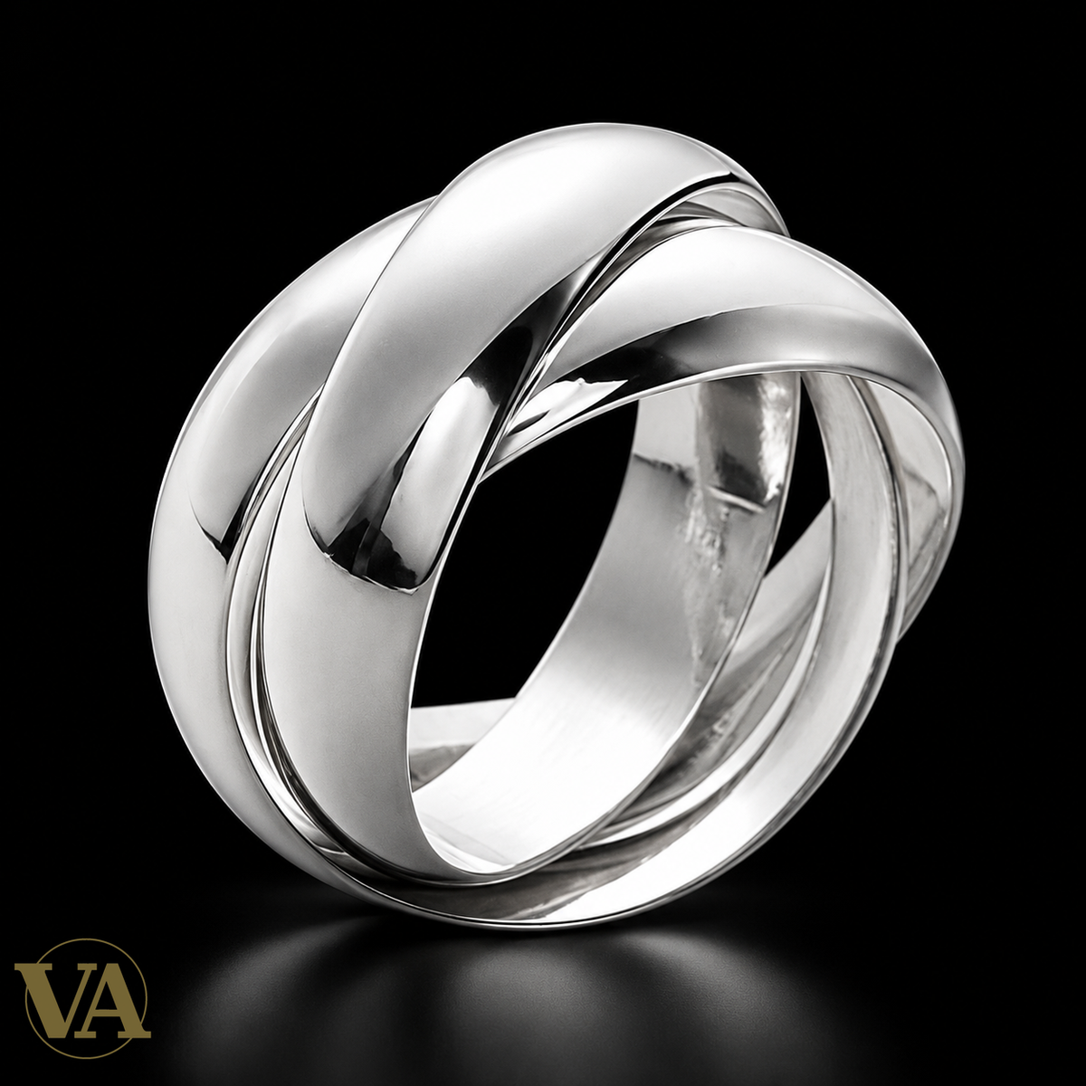 Bague femme en argent 925 — vue principale sur fond noir