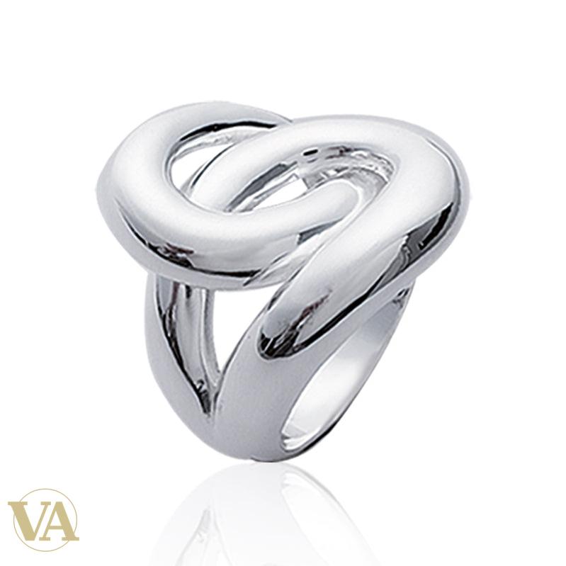 Bague Femme Argent 925 – Nœud Spiralé et Courbes Polies — vue du bijou non porté