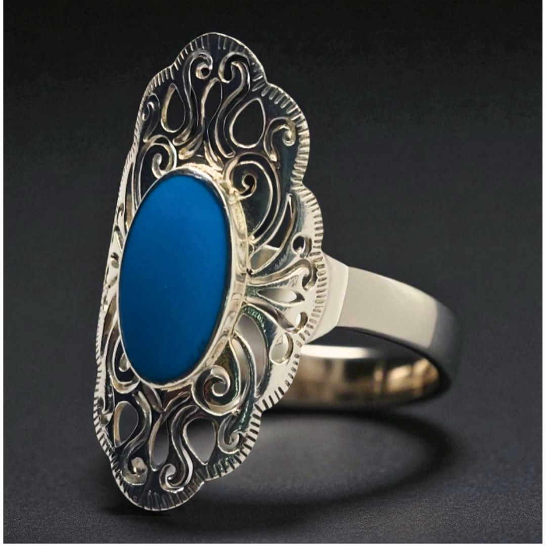 Bague Femme Argent 925 et Turquoise Ovale