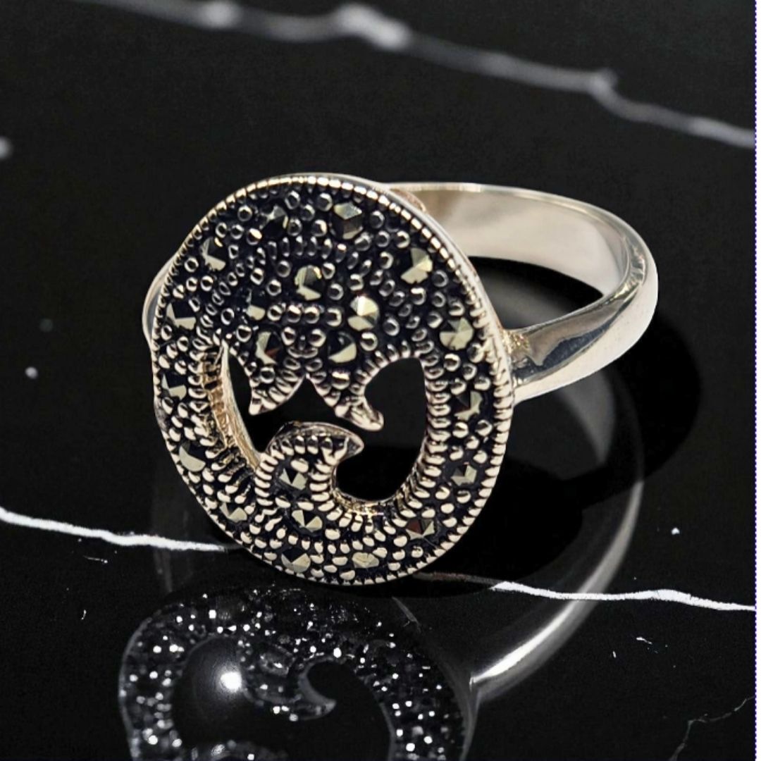 Bague femme argent 925 marcassite